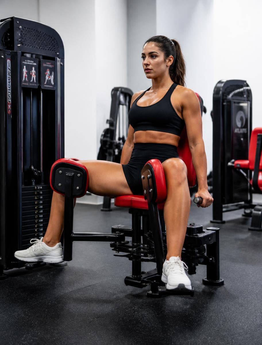 A member performing a controlled rep on an isolation machine
